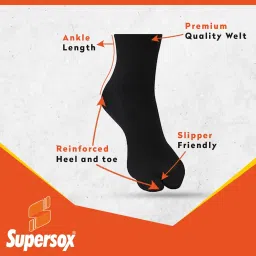 supersox Ankle Thumb Socks for Women, Made with Breathable, Anti Odour & Moisture Absorbent Combed Cotton with a Extra Durable Welt, Ideal For All Day Wear (Pack Of 6) image 2
