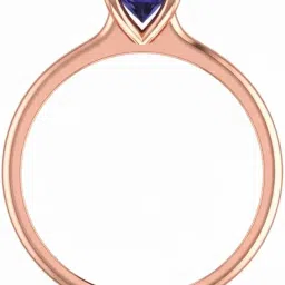 diamtrendz Rose Gold Plated BIS Hallmarked Pure 925 Sterling Silver Adjustable Solitaire Ring | 8mmX6mm Oval Shaped Gemstone Studded Diamond Like Shine | Dailywear Lightweight Birthstone Rings | Model RSR09004 image 2
