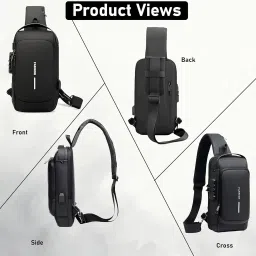 nisun Sling Bag for Men Stylish Crossbody Backpack for Men & Women, Anti-Theft Chest Bag with USB Charging Port, Messenger Bags, Casual Shoulder Bag image 5