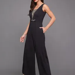 miss chase Women's Square Neck Sleeveless Embellished Layered Jumpsuit with Pockets image 1