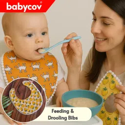 Cotton Baby Bib | Soft & Washable Feeding Bib for Infants | New Cute Print | Reusable Absorbent Bib for 0-2 Years image 3