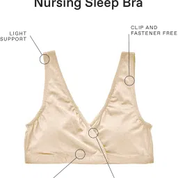 motherhood maternity Women's Soft Cotton Spandex Wrap Front Maternity & Nursing Sleep Bralette Bra S-3X image 4