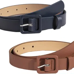 enakshi (label) 2xPU Women Belt Square Buckle Belt Adjustable Waistband for Female Lady Skirt Dark Blue|Clothing, Shoes & Accessories | Womens Accessories | Belts image 2