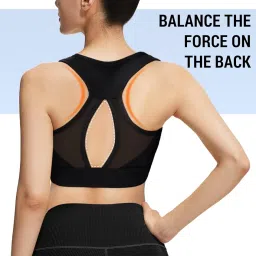 venzina Yoga & High Impact Running Sports Bra for Women Breathable Mesh, Removable Pads I Longline Racerback Workout Crop Top for Gym Dance image 5