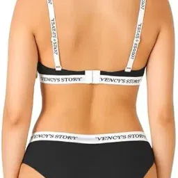 fashiol Women Padded Underwire Fashionable Adjustable Spaghetti Strap Lingerie Sets | Comfortable Fabric Push up Bra Panty Set image 1