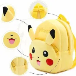 blingnbeats Pikachu Character Plush Backpack, Yellow Mini Bag with Cute Face Design, Kids Fashion Accessory image 1