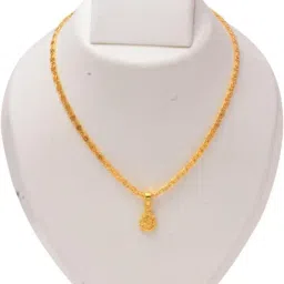 shankhraj mall Traditional 22K Gold-Plated Chain Necklace with Intricate Pendant for Women & Men image 2