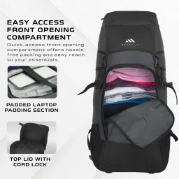 mountile QUESTER 60L Travel Backpack with Water Proof Rain Cover - Camping Hiking Rucksack Trekking Bag - MTL01 image 5