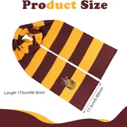 fancyku Ha*ry Potter Gryffindor Scarf, Knit Striped Magic College Styles Cosplay Ha*ry Potter Clothes Accessories image 1