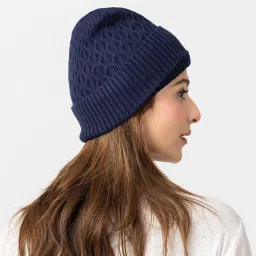 amoldo Unisex Woolen Winter Cap | Warm Beanie Hat for Men & Women | Soft, Stretchable & Stylish Vislon Yarn Wool Cap | Cold Weather Winter Wear-Zigzag Design image 5