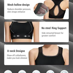 venzina Yoga & High Impact Running Sports Bra for Women Breathable Mesh, Removable Pads I Longline Racerback Workout Crop Top for Gym Dance image 1