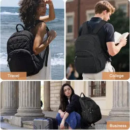 palay Backpack for Women Travel Laptop College Backpacks Quilted Casual Daypack Water-Resistant Bookbag for 15.6 Inch Laptop image 5