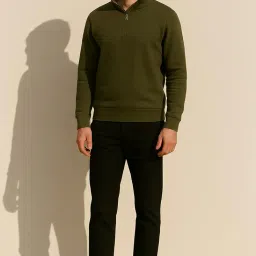 parcel yard Men’s Half Zipper Sweatshirt | Full Sleeve Winter Wear Casual Sweatshirt for Men & Boys image 5