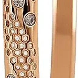 sayda jewels Gold Plated Stainless Steel Openable Crystal Bangle Bracelet for Women, Rhinestone Embellished, Stylish Cuff Bangle kadda image 1