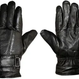 uniq world wide Winter Soft Warm Snow Proof Woolen Beanie Cap Neck Scarf Set with Leather Hand Gloves for Men & Women Hand Gloves (IN, Alpha, Free Size, BLACK + LEATHER GLOVES) image 4