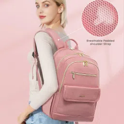 lovevook Laptop Backpack, Pink, 15.6 Inch image 1