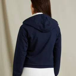 amazon brand - symbol Women Cotton Blend Regular Fit Hooded Sweatshirt (with Front Pockets) image 1