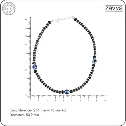 zavya 925 Sterling Silver Gemstone Evil eye Rhodium Plating Nazaria Anklet (Single) | Gift for Women & Girls | With Certificate of Authenticity & 925 Stamp image 5