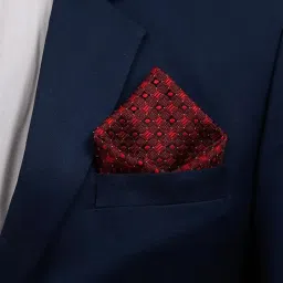 vibhavari Men's Maroon Satin Pocket Square image 1