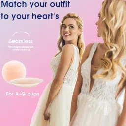 otak Boob Tape Kit Breast Lift Tape with 2 Silicone Nipple Cover Reusable for Women With 36 Strips Double Sided Body Tape image 2