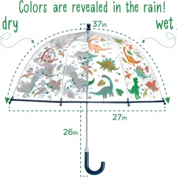 stephen joseph Clear Color Changing Bubble Umbrella, Toddler Bubble Umbrella with Dome Canopy, Kids Wind and Rain Protection Umbrella, Mermaid, Mermaid image 2
