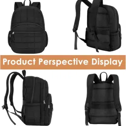 palay Backpack for Women Travel Laptop College Backpacks Quilted Casual Daypack Water-Resistant Bookbag for 15.6 Inch Laptop image 4