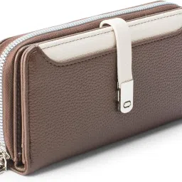 lino perros Womens Faux Leather Avril Dual Tone Coffee Functional Wallet image 1