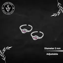 silver vogue enterprises Leaf Sparkle Design Pure Silver Toe Rings for Women, 3 g, 925 Sterling Silver Adjustable Bichiya, Elegant Leaf Jewelry image 1