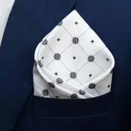 to the nines Men's White Plaid Pocket Square image 1