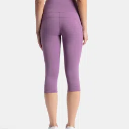 jockey MW36 Women's Microfiber Elastane Stretch Slim Fit Mid Rise Active Wear Capri with Back Waistband Pocket and Stay Dry Technology image 2