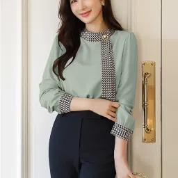 gg style GG Fashion Women's High Neck Full Sleeve Casual Top (Only top image 4