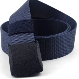 zoro Men's Nylon Fabric Belt for Men, Plastic Flap Buckle, fits on upto 40 inches waist size (Blue N, 1) image 1