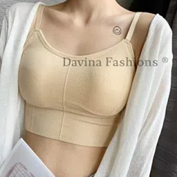 davina fashions Women's Cotton Crop Bralette Sleeveless Free Size (28 to 34) Bust Size image 3