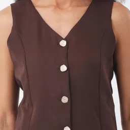 anvi be yourself Corset Waistcoat Vest | Sleeveless V-Neck Waist Coat | Formal Suit Jacket Korean Style Tops for Women image 3