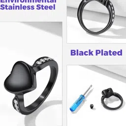 richsteel Stainless Steel Heart/Claddagh Cremation Urn Ring for Ashes for Women Waterproof Locket Rings Memorial Jewelry(with Gift Box) image 4