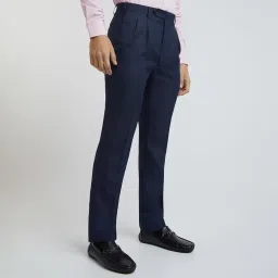 cool comfort Men's Polyviscose Blend Solid Pattern Classic Fit Pleated Formal Trouser image 1