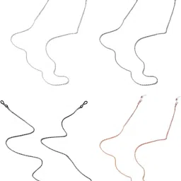 atorse Chic Reading Glasses Chain Hanging Rope Retainer for Women Alloy Cord String Gold image 4