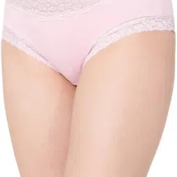 clovia Women's Cotton Mid Waist Hipster Panty in Pink image 1