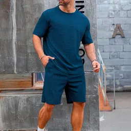 vogaan Men's T-Shirt and Shorts Set | Top & Shorts Night Suits Set | Night Wear for Men image 2