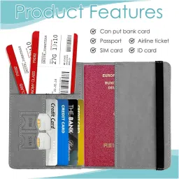 vedhvik Passport Holder Cover Travel Wallet Organizer, Passport Case with Leather Travel Document Holder for Men & Women Travel Accessories image 4