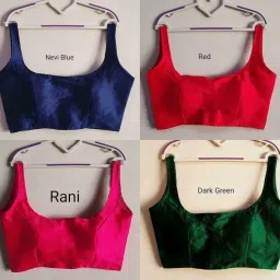 gaiyera Women's Neck Sleevless Readymade Blouse for Saree & Lahenga Choli Purple image 2