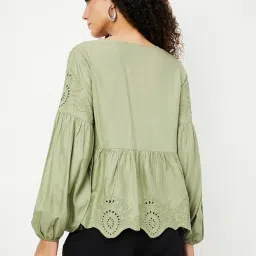 max Women's Poly Cotton Solid Regular Fit Top image 5