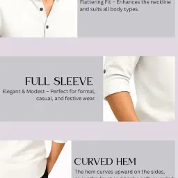 deelmo Men's Cotton Blend Solid Regular Fit Full Sleeve Short Kurta | Men's Trendy Short Kurta image 2