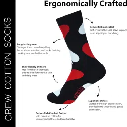 socksxpress Bicycle Poker Men Crew Socks |Pack of 2 Pairs| Combed Cotton|Playing Card & King-Inspired Detailing|Black, Red|Festive Diwali Edition|Stylish, Casino-Inspired Everyday Wear image 4