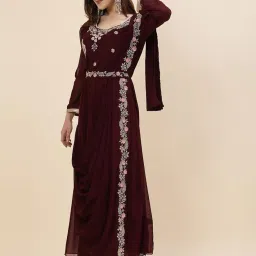 ts lifestyle Women's Embroidered Sari Gown image 2