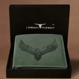 urban forest Zeus Vintage Green Leather Wallet for Men image 1