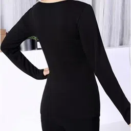 zoikom Thermal Underwear， Long sleeve single layer velvet thermal women's winter inner collar thermal top for women image 1