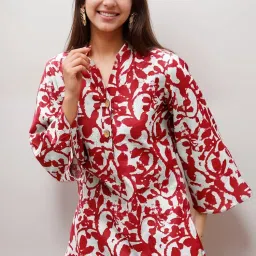 shienzy Stylish Printed Cotton Blend Co Ord Set for Women || Casual & Festive Indo-Western Outfit || Kurta Pant Set (1589-1595 Co Ord Set) image 3