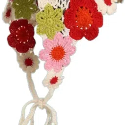 enakshi (label) 4xCrochet Hair Bandana Handmade Hair Tie Cute Hair Accessories for Girls Women style C|Clothing, Shoes & Accessories | Womens Accessories | Hair Accessories image 3