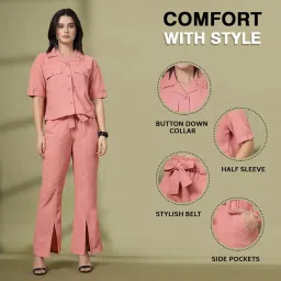 chkokko Casual Co ord Set For Women Stylish Summer Wear Cord Half Sleeves Polo Neck Track Suit Latest Coords Travelling Outfit Western Ladies Co ords image 1